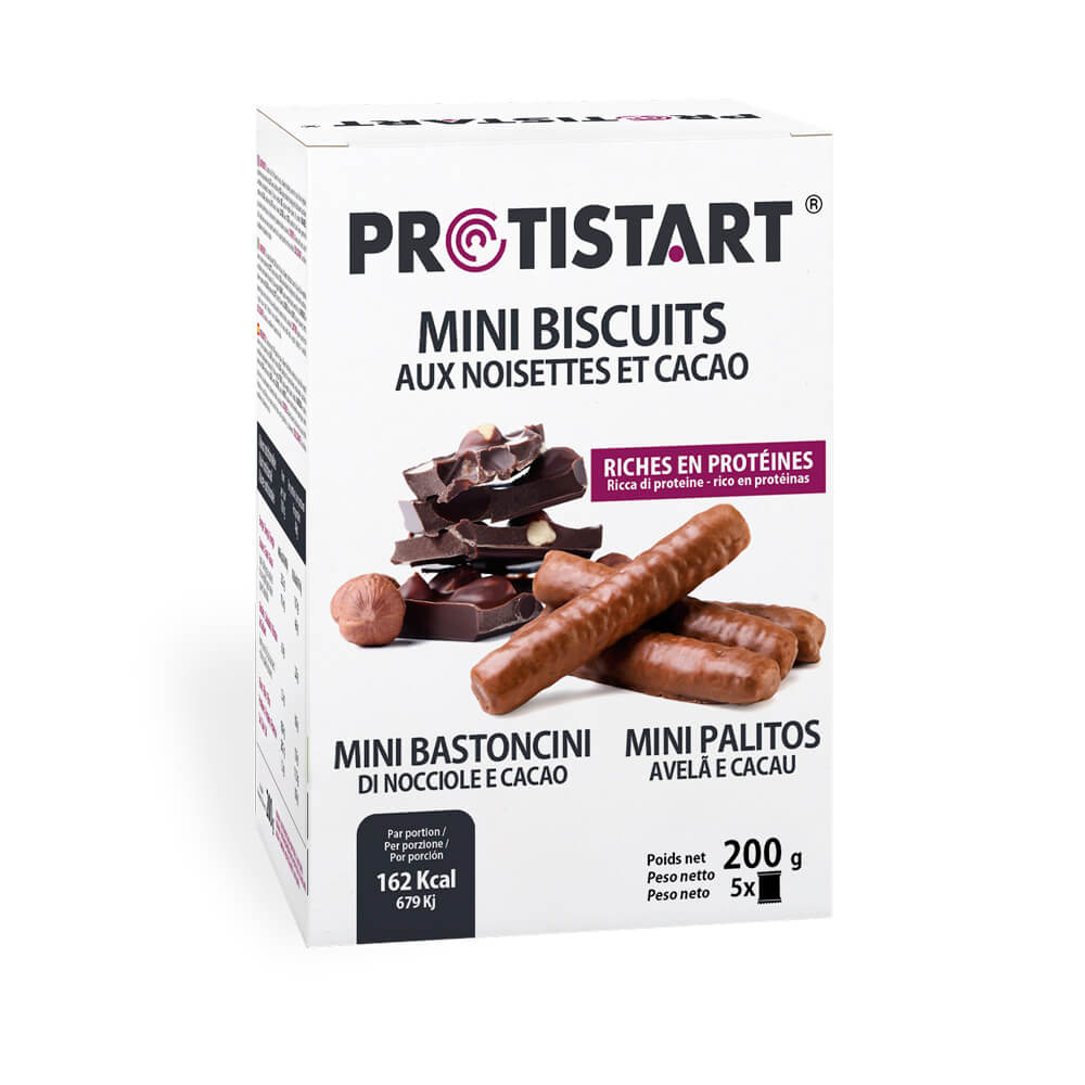 Mini Palitos ricos en proteínas Avelã e Cacau PROTISTART