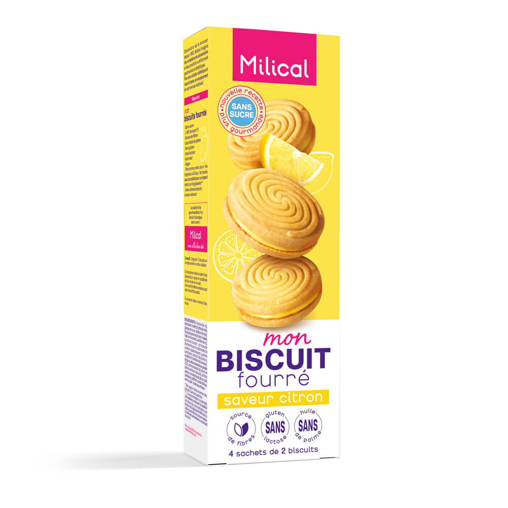 Galletas rellenas de limón Milical caja de 8