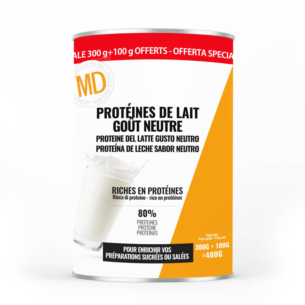 Proteínas de Leche Sabor Neutro - MD Bote 300g + 100g