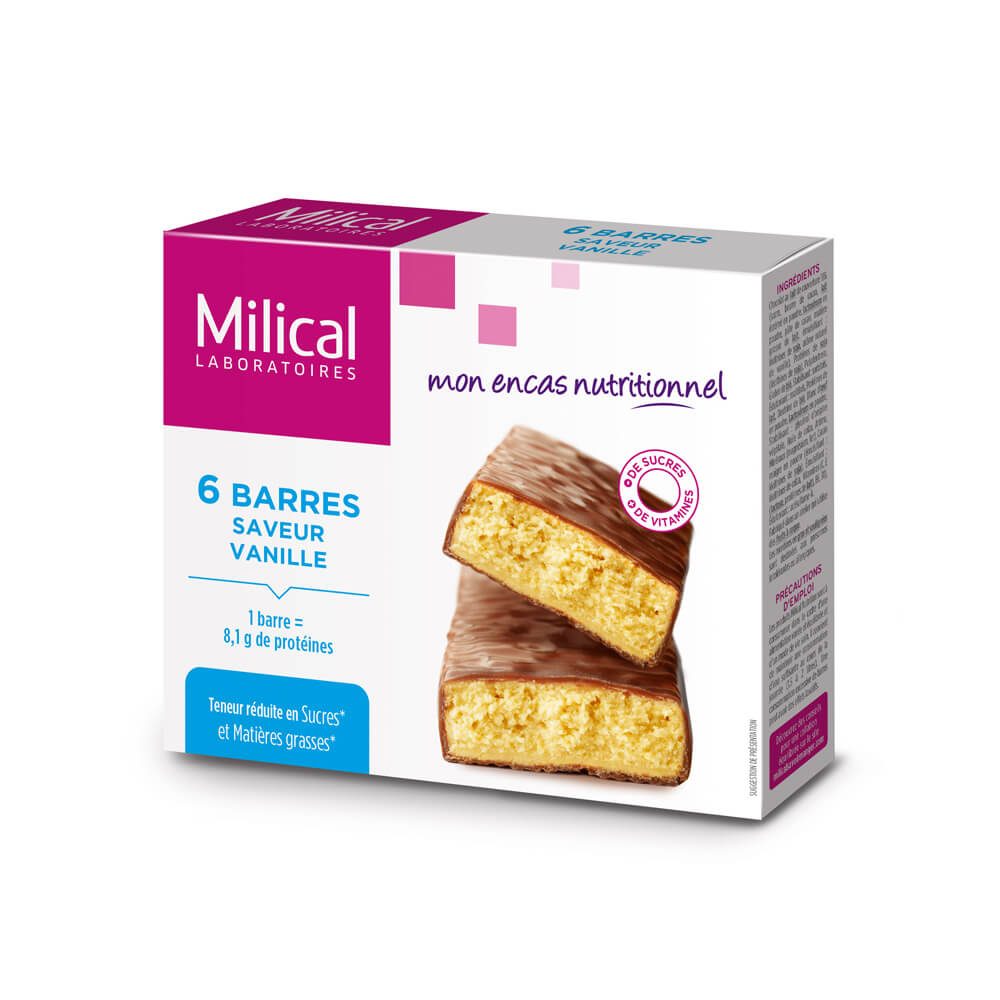 Barritas Milical sabor vainilla caja de 6